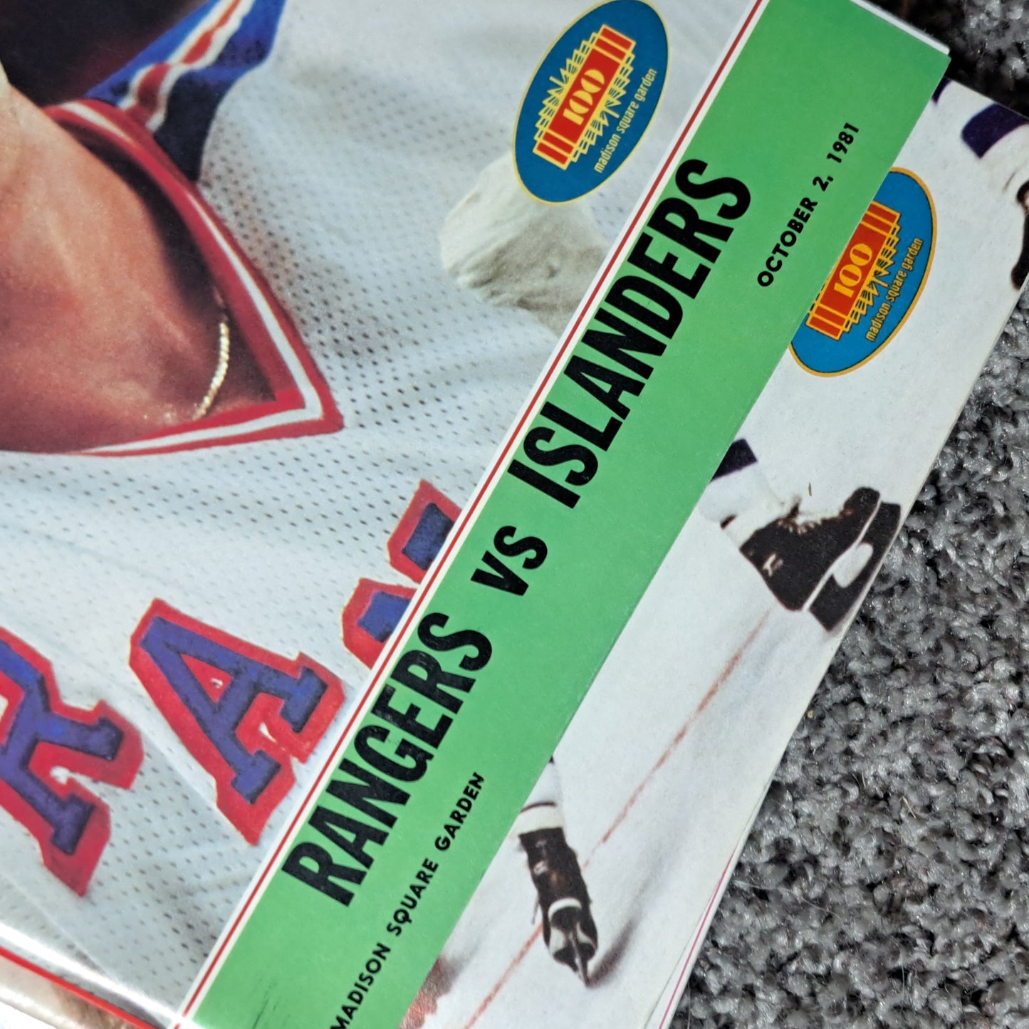 π Rangers vs Islanders Oct 2, 1981 program Barry Beck cover π₯