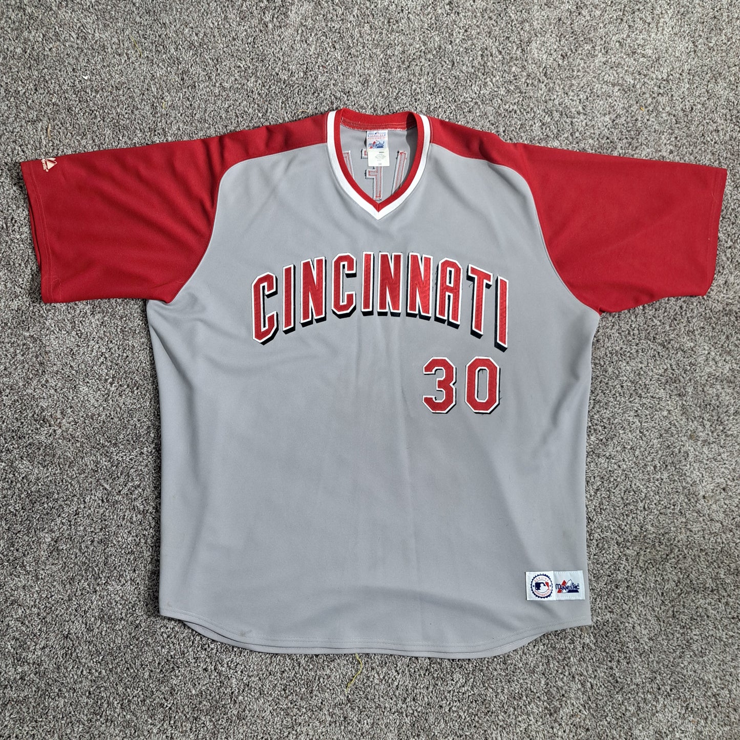 💥💯 STRAIGHT UP GANGSTA VINTAGE! 3X MAJESTIC #30 CINCINNATI REDS JERSEY – GRIFFEY JR. EDITION – STITCHED N’ SAVAGE – MADE IN THE U.S. OF A. 🔥 💯