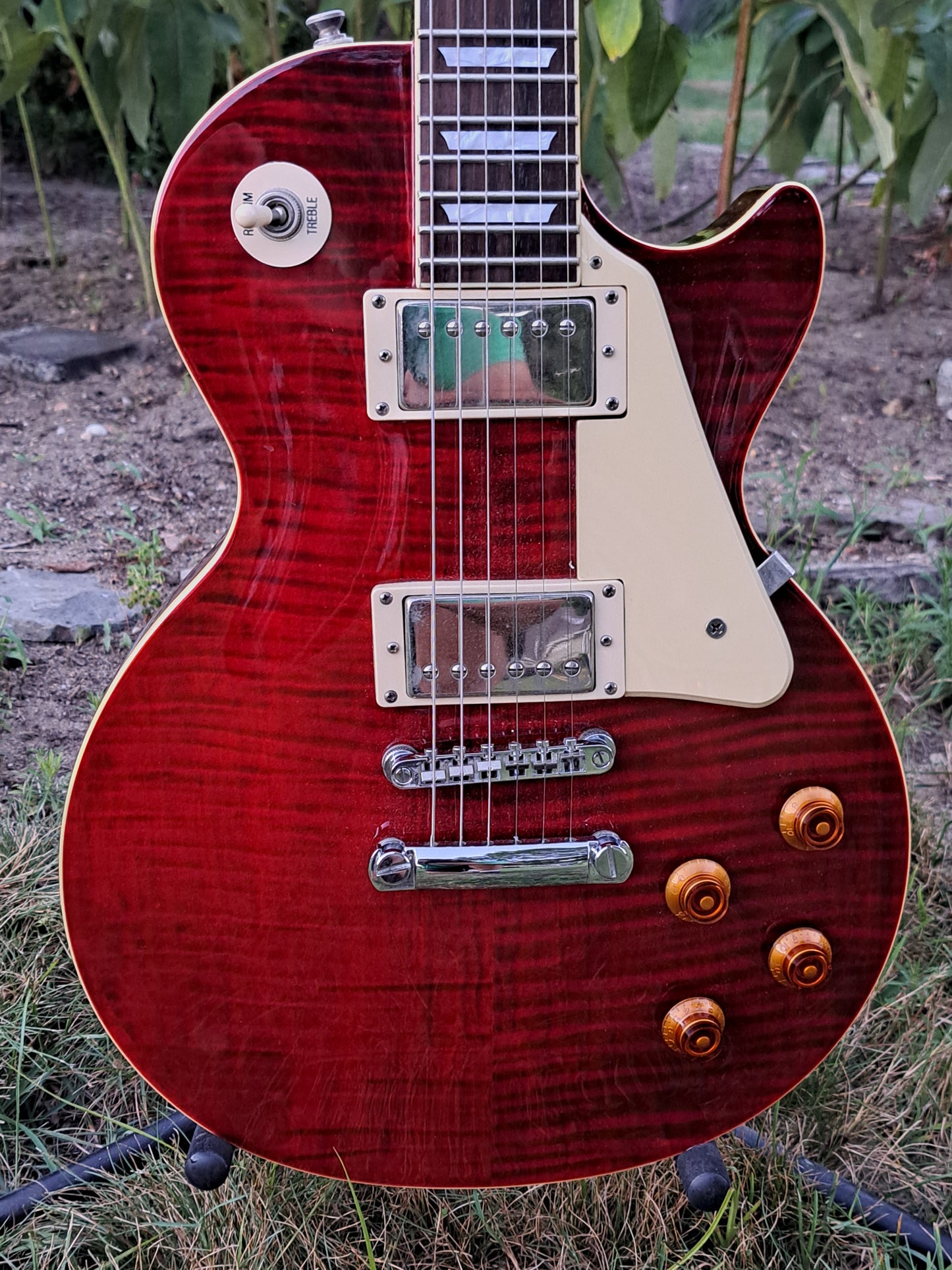 🎸✨ Epiphone Les Paul Standard PlusTop PRO – Translucent Red - Excellent