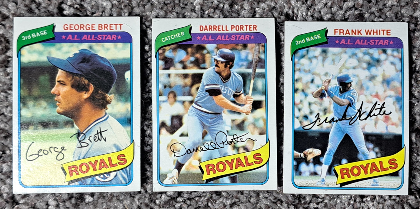 ⚾ Lot of 5 Complete 1980 Topps Kansas City Royals Team Sets 🧢