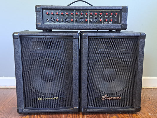 🎤 Complete Stageworks Small PA System – Includes LG‑4 Mixer + 2 LG‑4 Speaker Cabinets