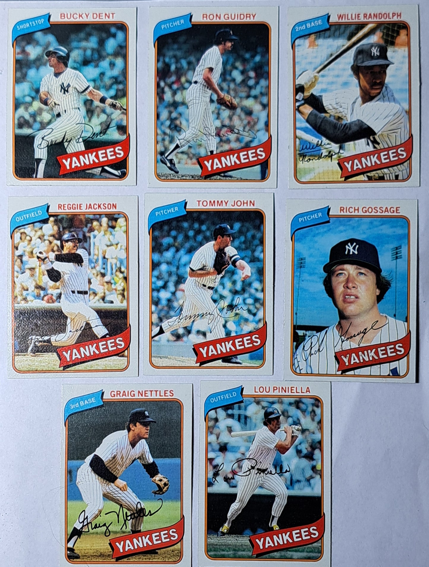 🔥 1980 TOPPS NEW YORK YANKEES COMPLETE TEAM SET – EXCELLENT - NEAR MINT 🔥