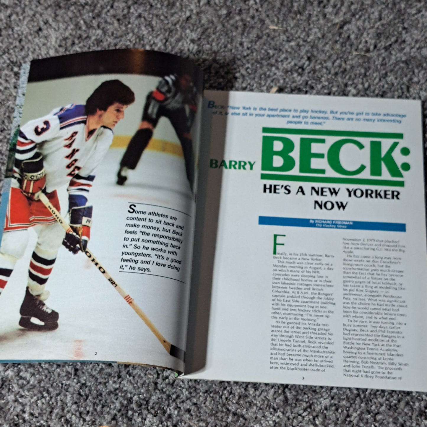 🏒 Rangers vs Islanders Oct 2, 1981 program Barry Beck cover 🔥
