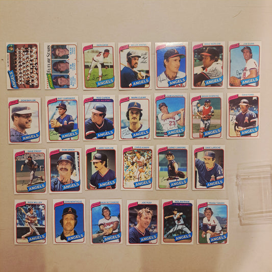 1980 Topps Baseball Cards Full Team Set California Angels 26 Cards Near Mint ⚾️🔥✨