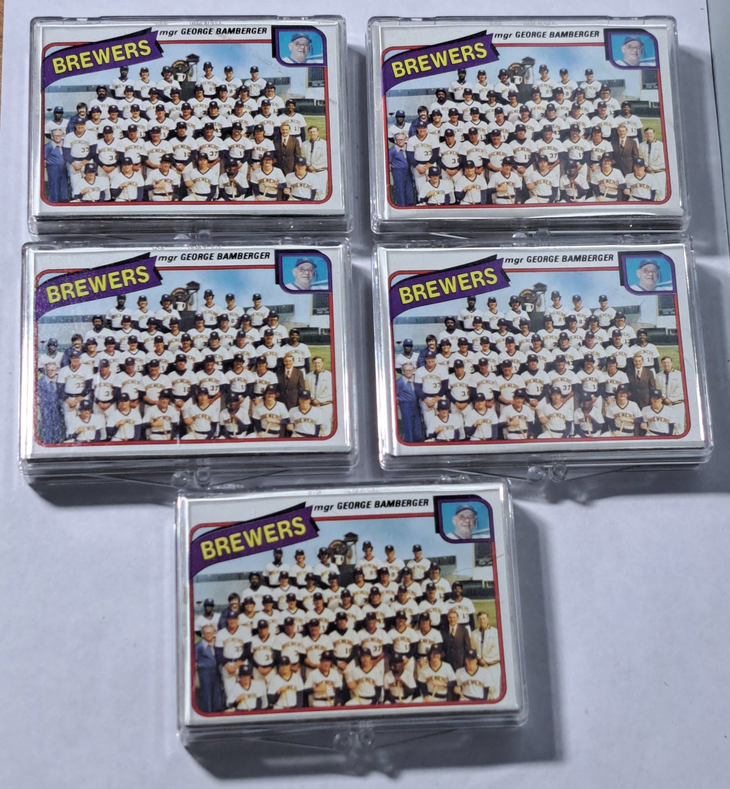 ⚾ Lot of 5 Complete 1980 Topps Milwaukee Brewers Team Sets 🧢