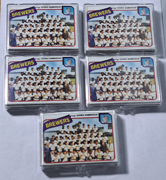 ⚾ Lot of 5 Complete 1980 Topps Milwaukee Brewers Team Sets 🧢