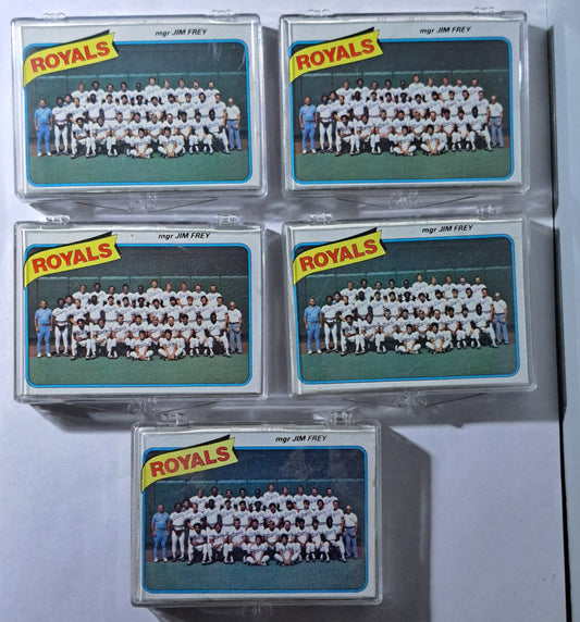 ⚾ Lot of 5 Complete 1980 Topps Kansas City Royals Team Sets 🧢